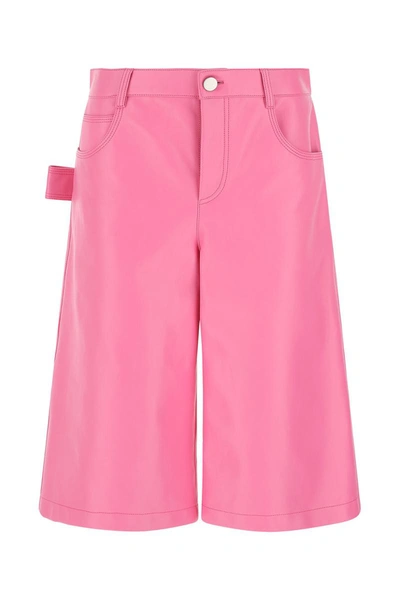 Bottega Veneta Pink Leather Bermuda Shorts