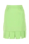 Bottega Veneta Pastel Green Stretch Viscose Miniskirt In Green