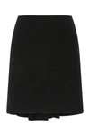 Bottega Veneta Black Stretch Wool Blend Mini Skirt In 1000