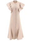 Chloé Ruffle-detail Button-front Dress In Pink