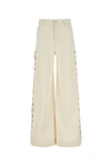 Chloé Lace-up Wide-leg Jeans In Iconicmilk