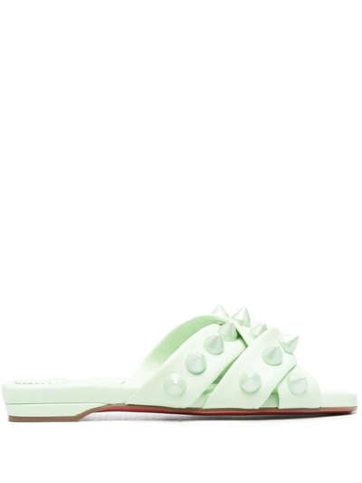 Christian Louboutin Miss Spika Club皮革凉鞋 In Green