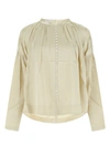 Co Ruched-detail Round-neck Blouse In Ivory
