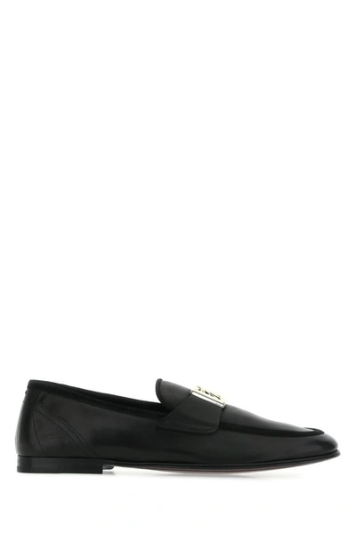 Dolce & Gabbana Loafer With Logo In Black