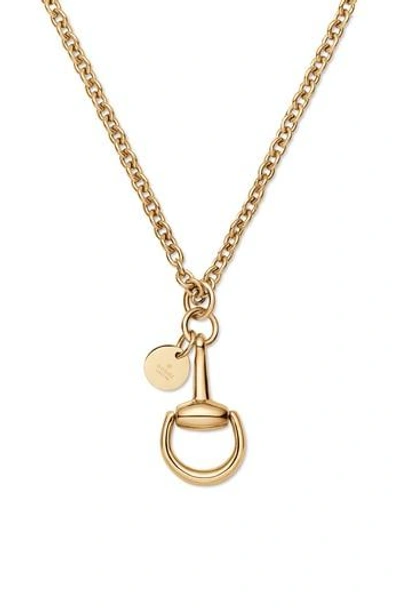 Gucci 18k Yellow Gold Horsebit Necklace, 16.9" In Yellow, Gold