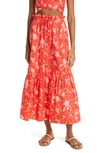A.l.c Francis Printed Drawstring Maxi Skirt In Calla Multi