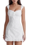 House Of Cb Embroidered Minidress In White