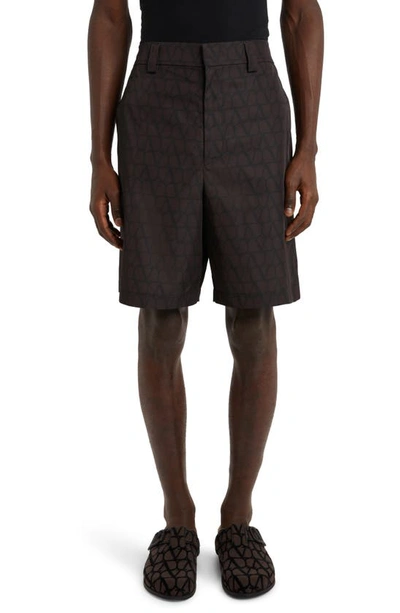 Valentino Vlogo Toile Iconographe Bermuda Shorts In Black