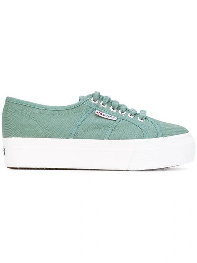 Superga Platform Lace-up Trainers - Green