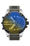 Diesel Men's Chronograph Mr. Daddy 2.0 Gray Nylon Strap Watch 57mm In Silver