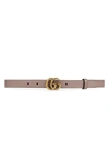 Gucci Gg Monogram-buckle Leather Belt In Porcelain Rose
