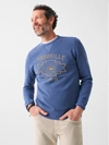 Faherty Nashville Long-sleeve Terry Crewneck In Faded Navy