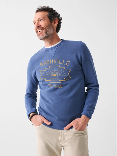 Faherty Nashville Long-sleeve Terry Crewneck In Faded Navy