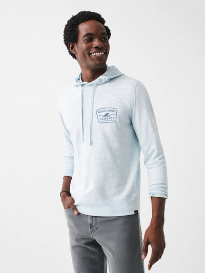 Faherty Martha's Vineyard Heritage Slub Cotton Hoodie In Sky