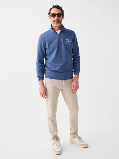 Faherty Spring Lake Long-sleeve Terry Quarter Zip In Faded Navy