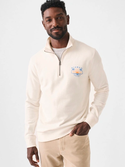 Faherty Kiawah Long-sleeve Terry Quarter Zip In Solar White