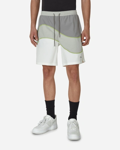 Dime Gray & White Wave Shorts In Grey