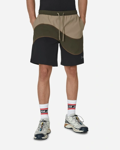 Dime Khaki & Black Wave Shorts In Brown