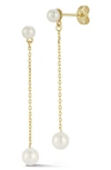 EMBER FINE JEWELRY EMBER FINE JEWELRY 14K GOLD CULTURED PEARL DROP EARRINGS