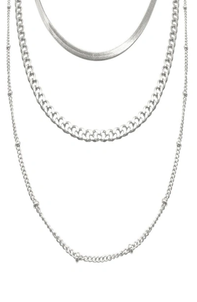 Adornia Layered Chain Necklace In Silver