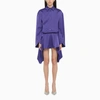 Attico Asymmetric-hem Shirt Dress In Purple