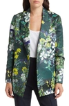 TED BAKER AIKAA FLORAL PRINT DOUBLE BREASTED BLAZER