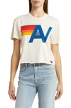 Aviator Nation Logo Boyfriend Tee In Vintage White