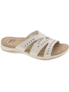 Earth Origins Suella Womens Slip On Padded Insole Slide Sandals In White
