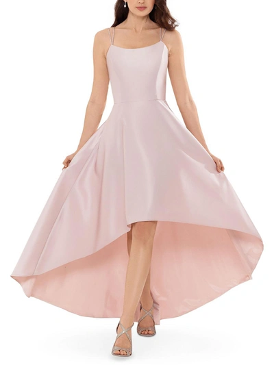 Xscape Petites Womens Sateen Tea-length Fit & Flare Dress In Pink