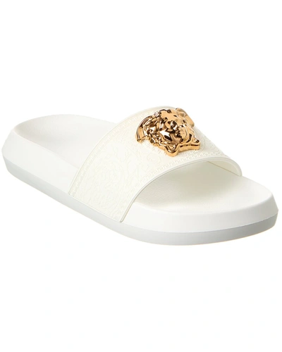 Versace Medusa Plaque Slides In White