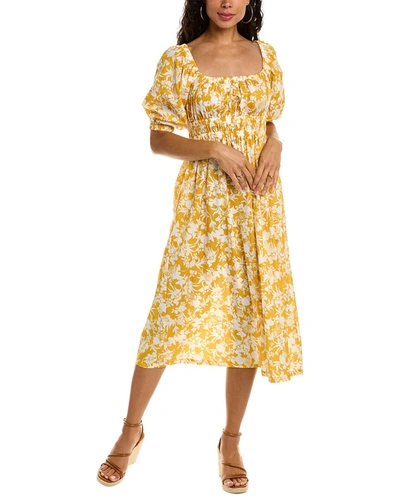 opt midi dress $125 O.P.T. Women's Black Long Sleeve Ditsy Printed Keyhole Midi Dress Size  S