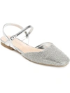 Journee Collection Womens Metallic Rhinestone Slingbacks In Silver