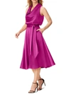 AIDAN MATTOX WOMENS SATIN COWLNECK COCKTAIL AND PARTY DRESS