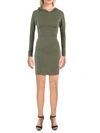 ALMOST FAMOUS JUNIORS WOMENS KNIT HOODED SHEATH DRESS