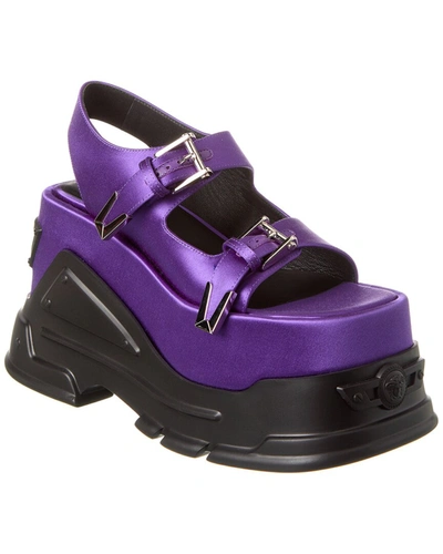 Versace Medusa Anthem Platform Sandals In Purple