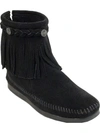 Minnetonka Hi Top Womens Leather Back Zipper Ankle Boots In Black