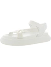 Moncler Catura Womens Leather Ankle Strap Slingback Sandals In White