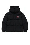 DIESEL HOODED PADDED JACKET WITH PATCH