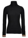 ETRO CONTRASTING PIPING SWEATER SWEATER, CARDIGANS BLACK
