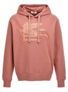 Etro Logo-embroidered Cotton Hoodie In Pink