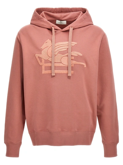 Etro Embroidered Logo Hoodie Sweatshirt Pink