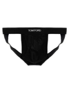 Tom Ford Waistband Stretch Sheer Fabric Briefs In Black
