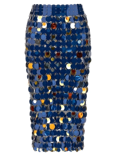 Rabanne Sequin Midi Skirt Skirts Multicolor In Blue