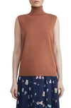 Lafayette 148 Sleeveless Knit Turtleneck Shell In Copper