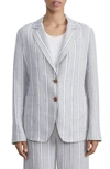 Lafayette 148 Linen Notched Collar Blazer In Sandstone Multi