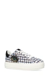 Kurt Geiger Tweed Laney Eagle Sneakers In Blk/white