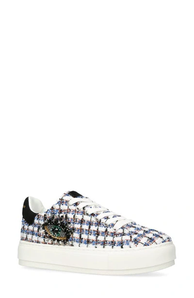 Kurt Geiger Tweed Laney Eagle Sneakers In Open White