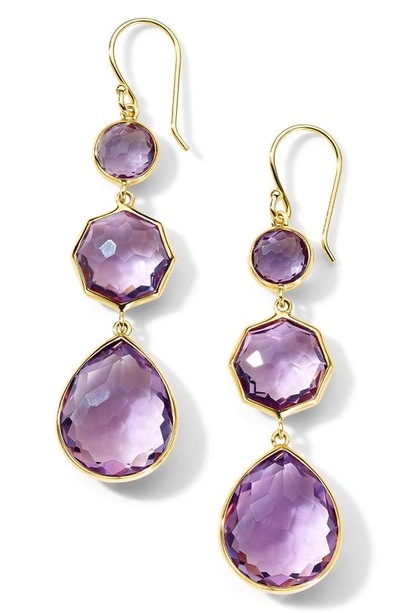 Ippolita Women's Small Crazy 8's 18k Green Gold & Amethyst Drop Earrings In Purple