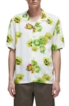 Rag & Bone Men's Avery Negative Floral Print Short-sleeve Shirt In White