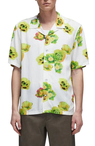 Rag & Bone Men's Avery Negative Floral Print Short-sleeve Shirt In White